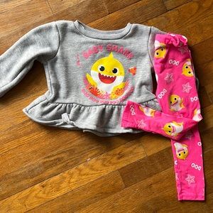 Girls 2T baby shark outfit